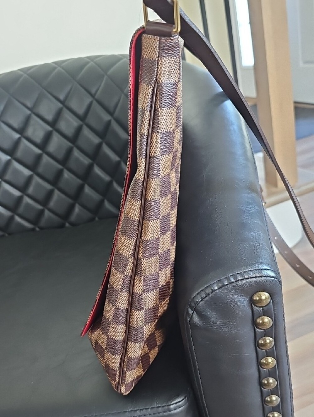 Louis Vuitton Brown Checkered Messenger Bag - Picture 6 of 6